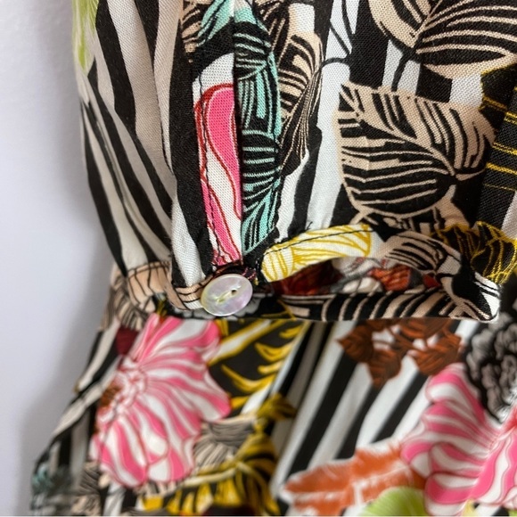Anthropologie 'Fig & Flower' • Striped Floral Tunic Blouse • Size M - Picture 6 of 9